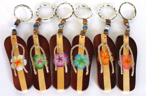 Hibiscus Flip Flop Keychain