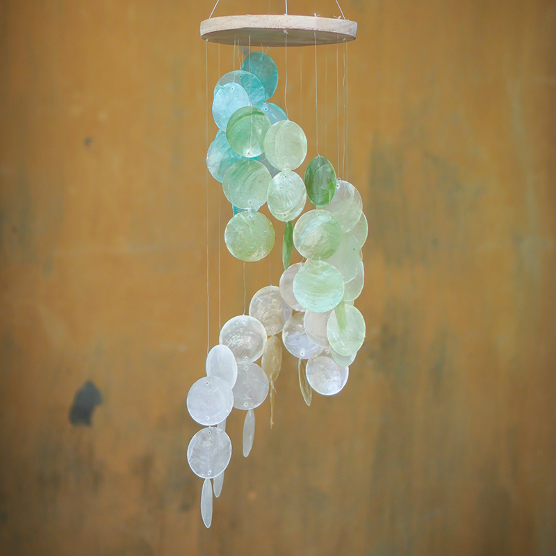 Spring Meadow Capiz Spiral Windchime
