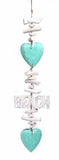 Aqua Driftwood Heart Mobile