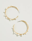 Golden Hoop Pearl Earrings