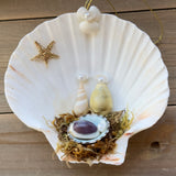 Manger Scene Shell Ornament