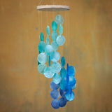Blue Water Capiz Spiral Windchime