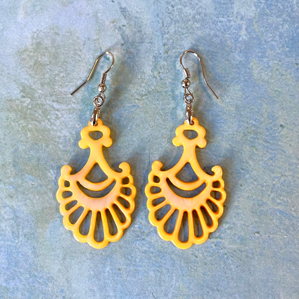 MOP Shell Carved Earrings