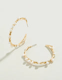 Golden Hoop Pearl Earrings