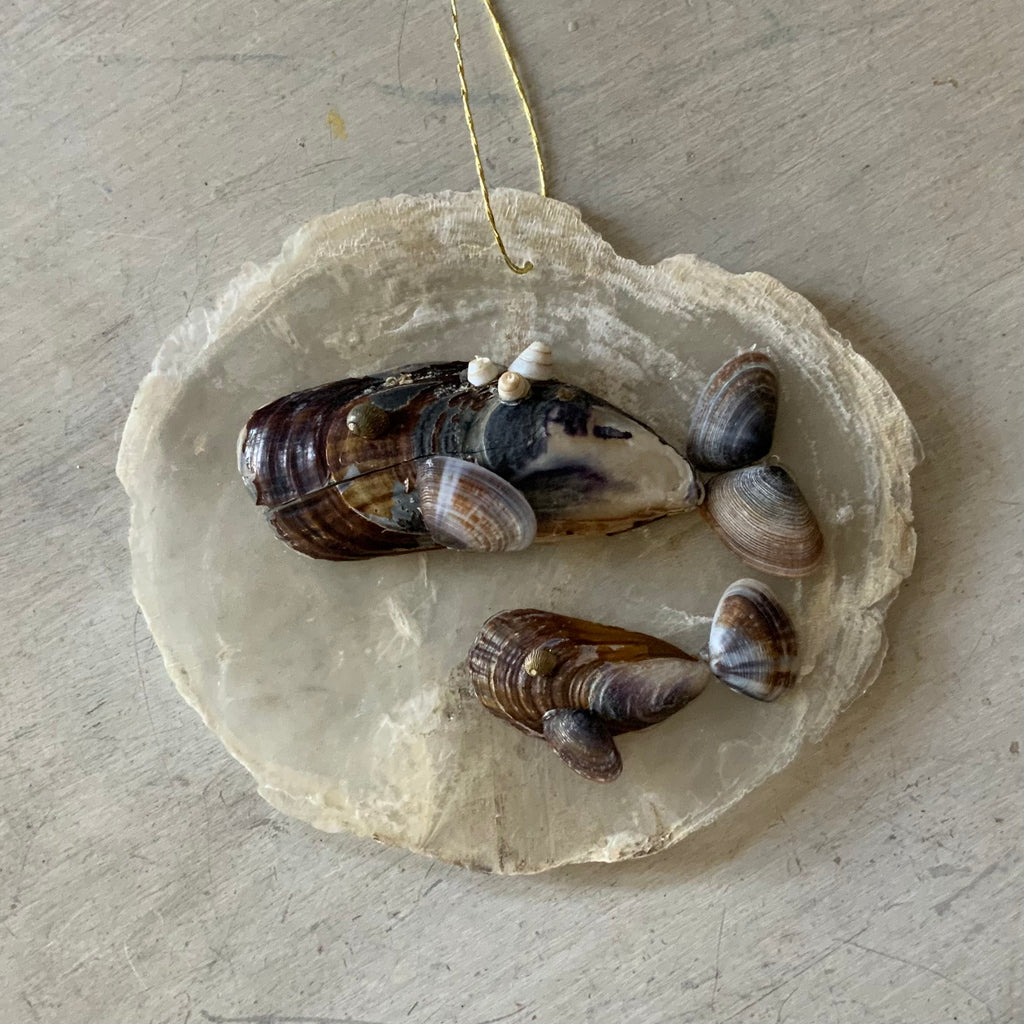 Whales Capiz Ornament