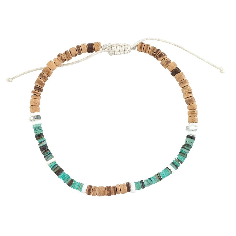 Hammer Shell Coconut Bead Anklet and Bracelet