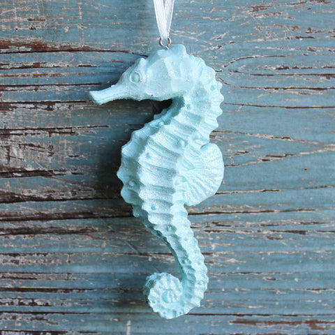 Blue Seahorse Ornament