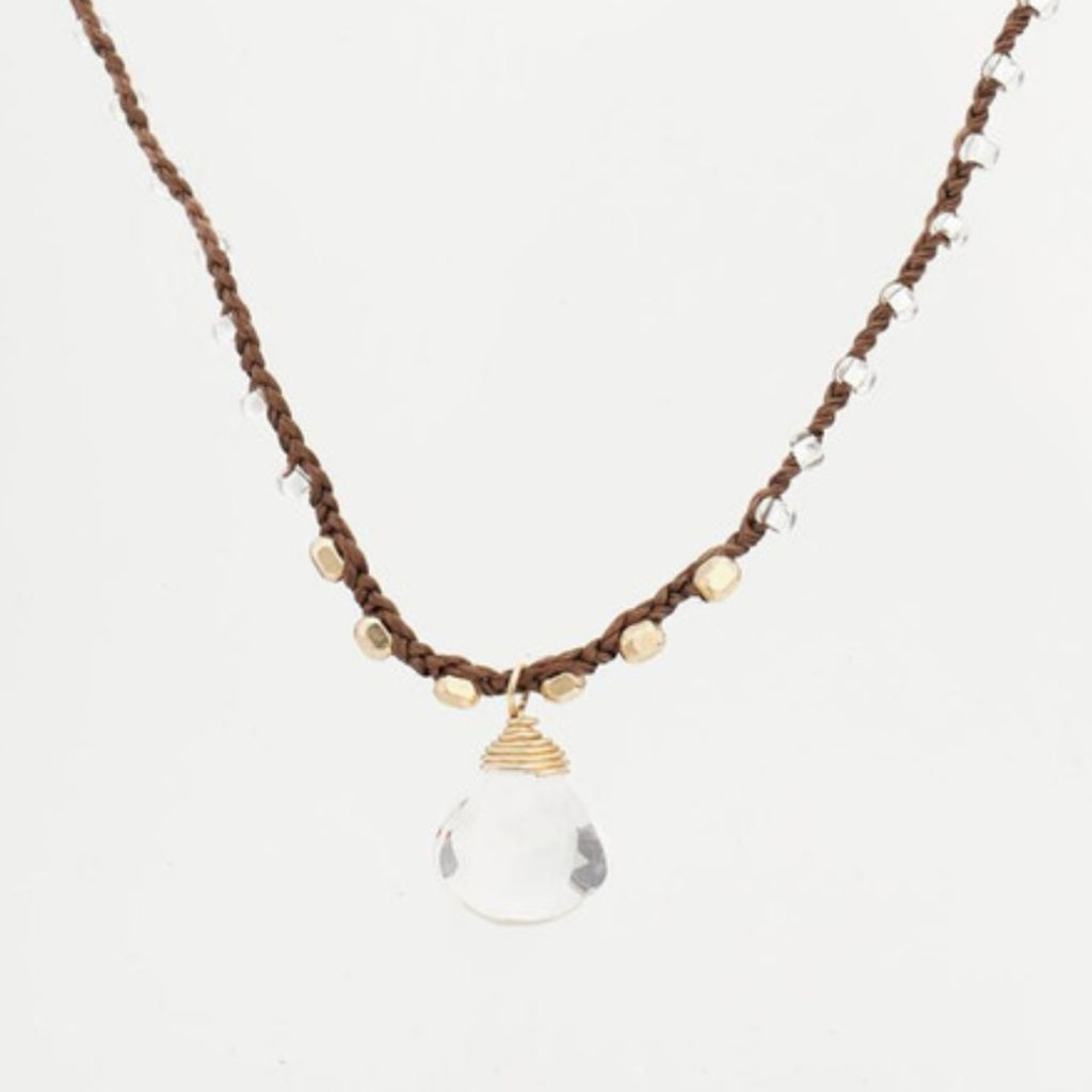 Simple Seed Bead Stone Necklace