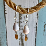 CA Seaglass Shell Earrings