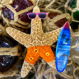 Starfish Surfer Ornament