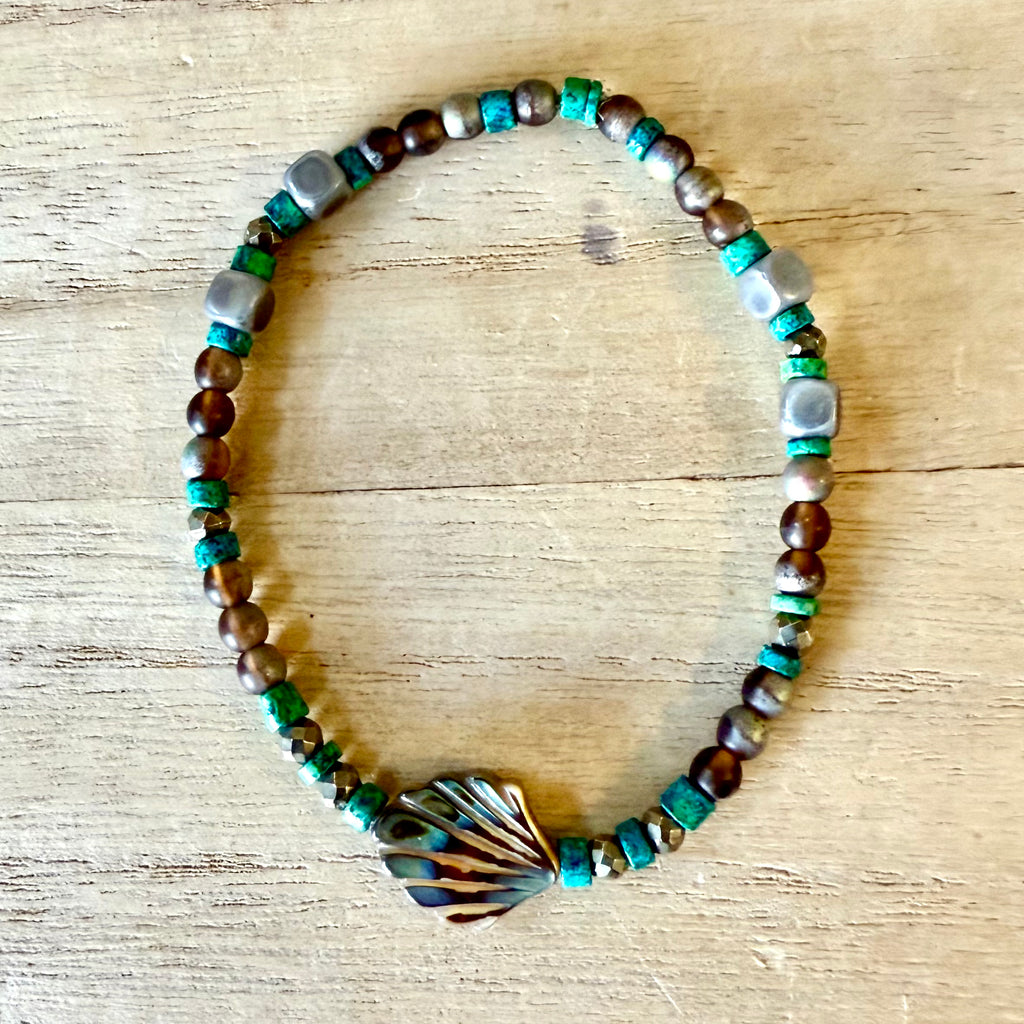 Abalone Charm Stretch Bracelet