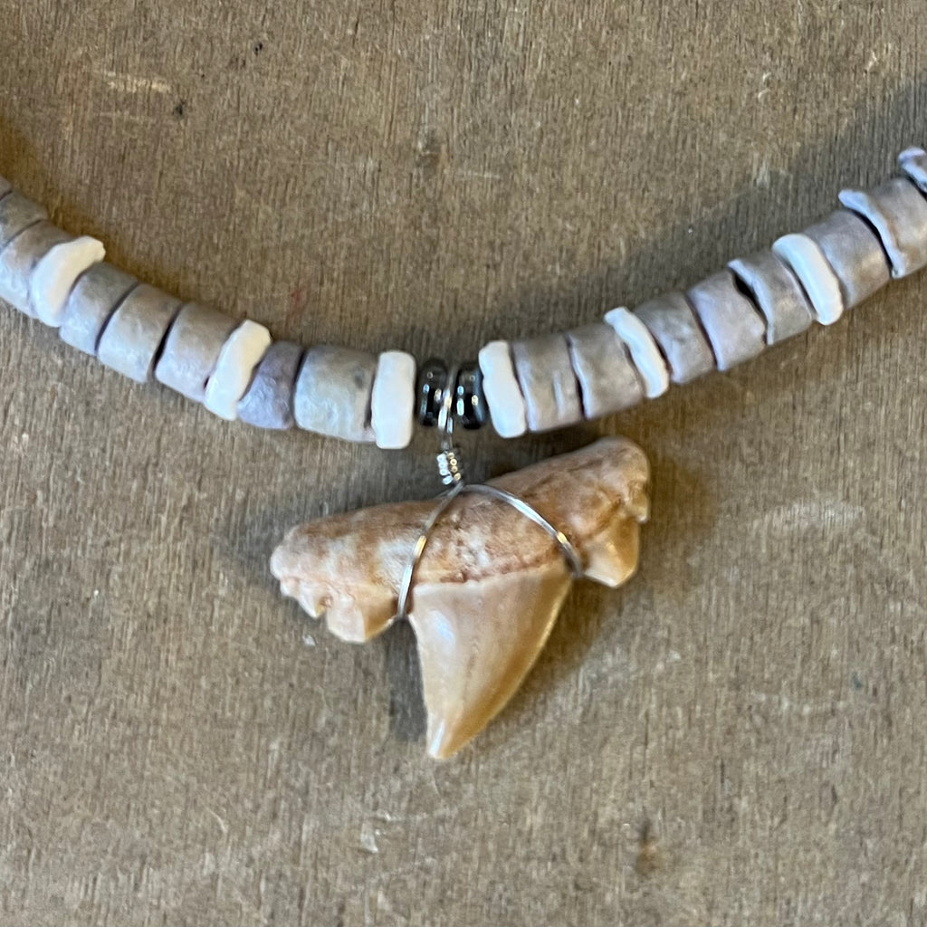Coco Bead Shark Tooth Necklace