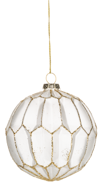 Geometric Frosted Ball Ornament