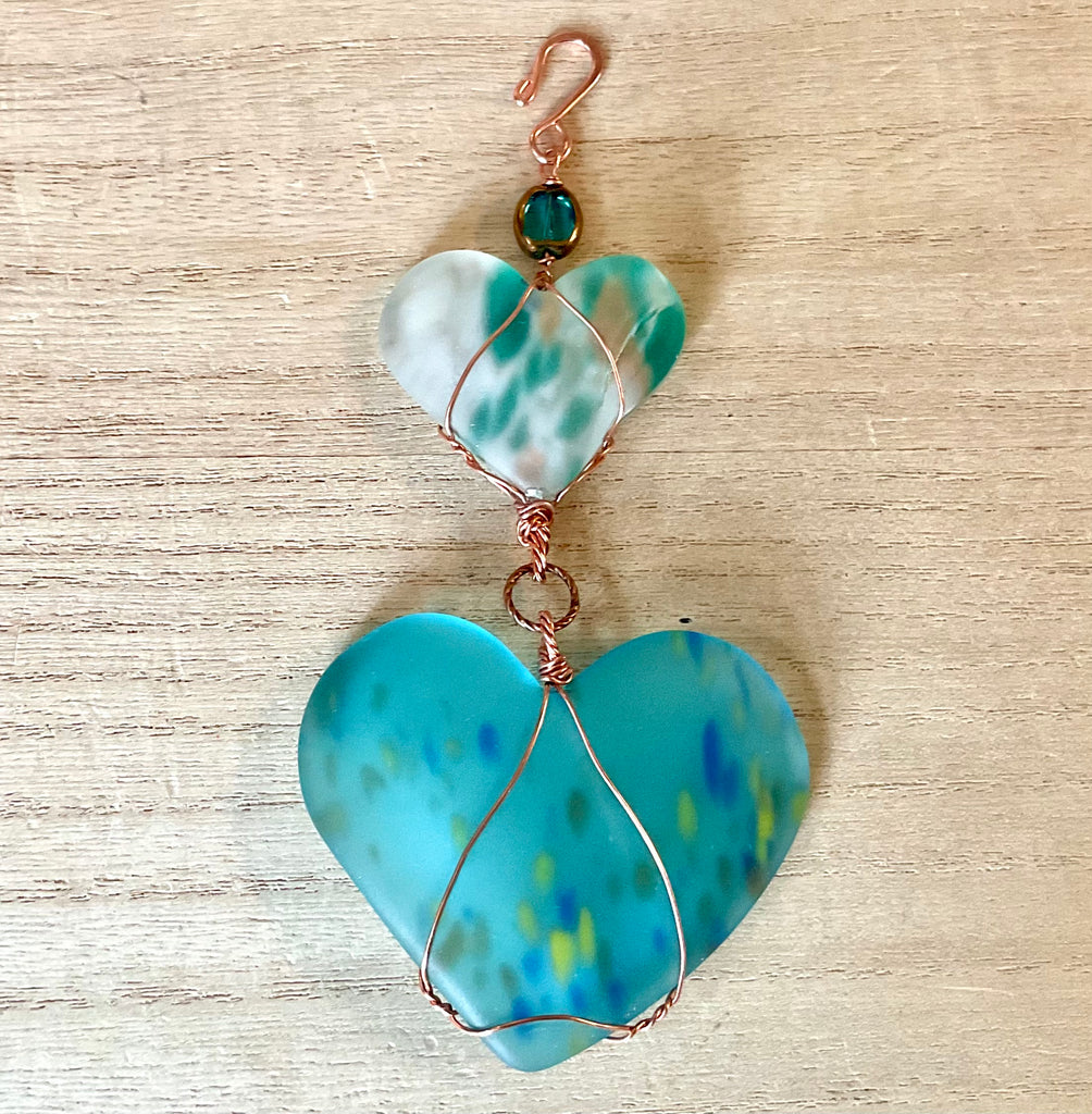 Glass Heart Art Sun-Catcher