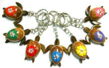 Hibiscus Turtle Wood Keychain