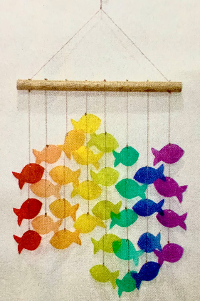 Rainbow Fish Capiz Windchime
