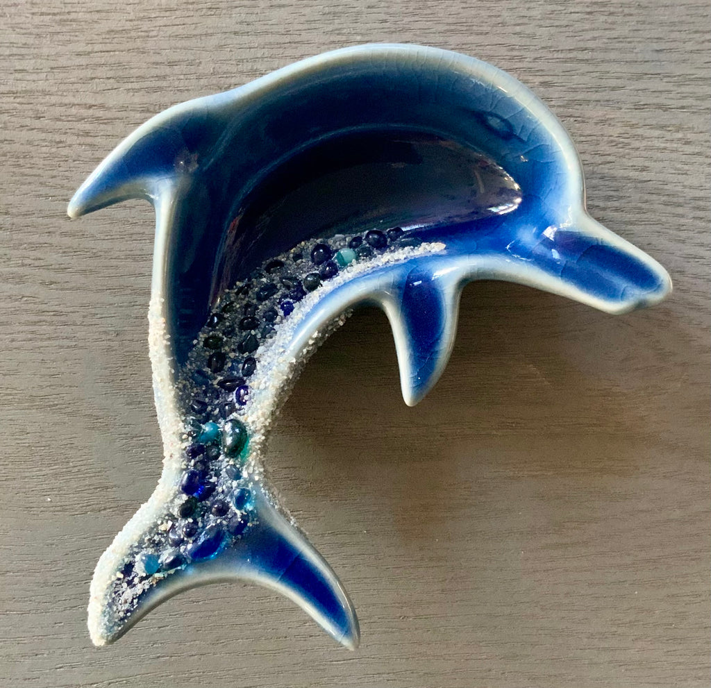 Dolphin Seaglass Sand Trinket Dish