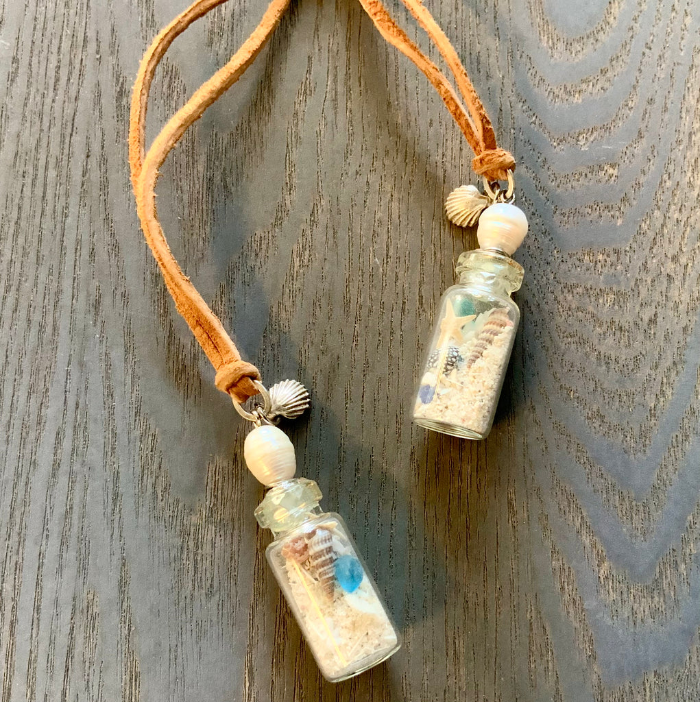 Beachcomber Bottle Leather Necklace