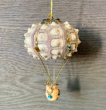 Hot Air Balloon Seashell Ornament