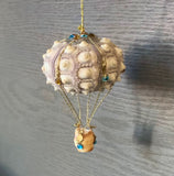 Hot Air Balloon Seashell Ornament