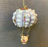 Hot Air Balloon Seashell Ornament