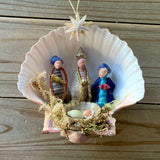 Three Wise Men Shell Manger Scene