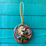 Raku Pottery Medallion Ornaments