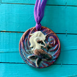 Raku Pottery Medallion Ornaments