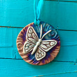 Raku Pottery Medallion Ornaments