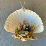 Three Wise Men Shell Manger Scene
