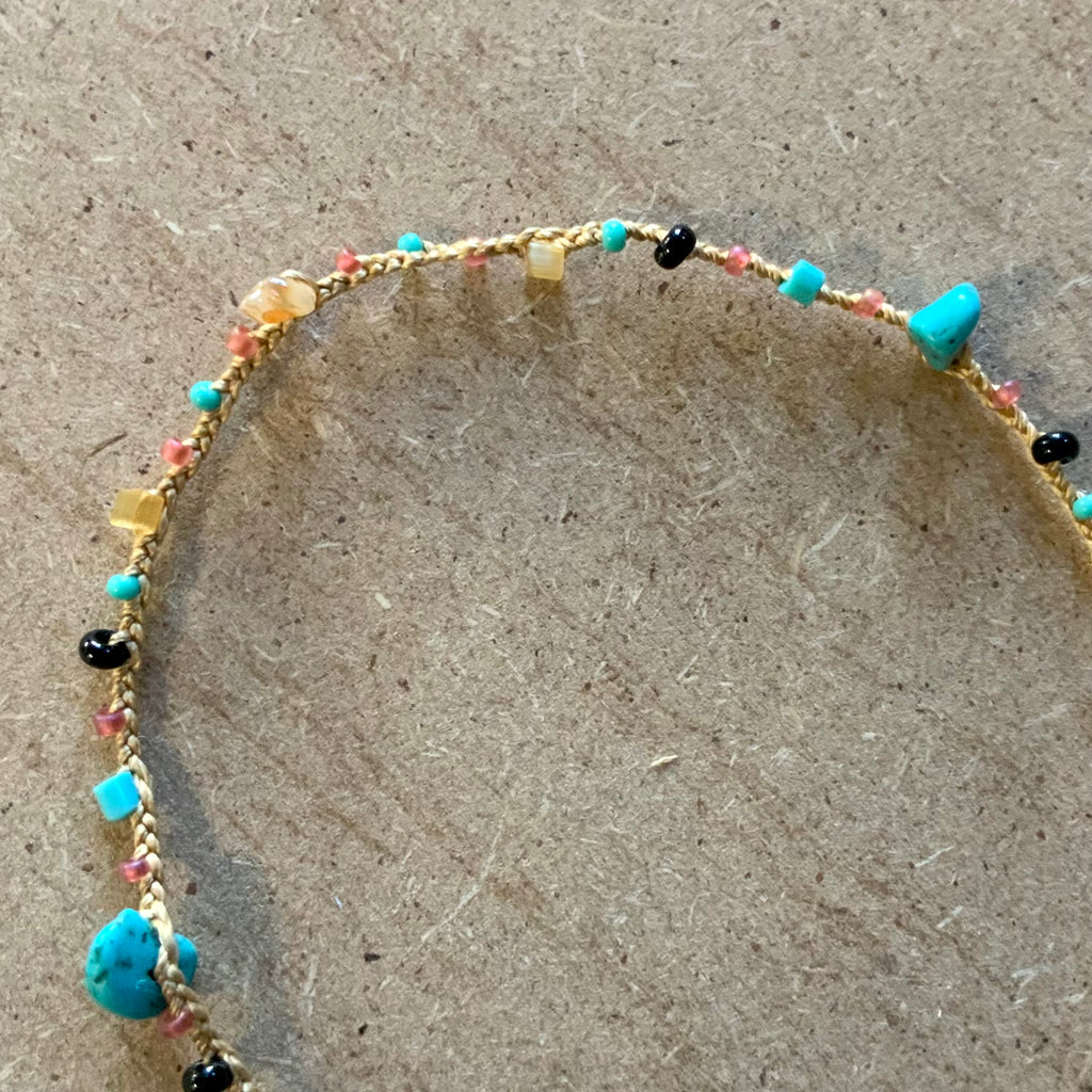 Simple Seed Bead Stone Anklet