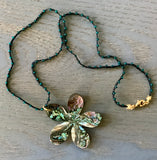 Abalone Flower Silk Beaded Necklace