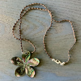 Abalone Flower Silk Beaded Necklace