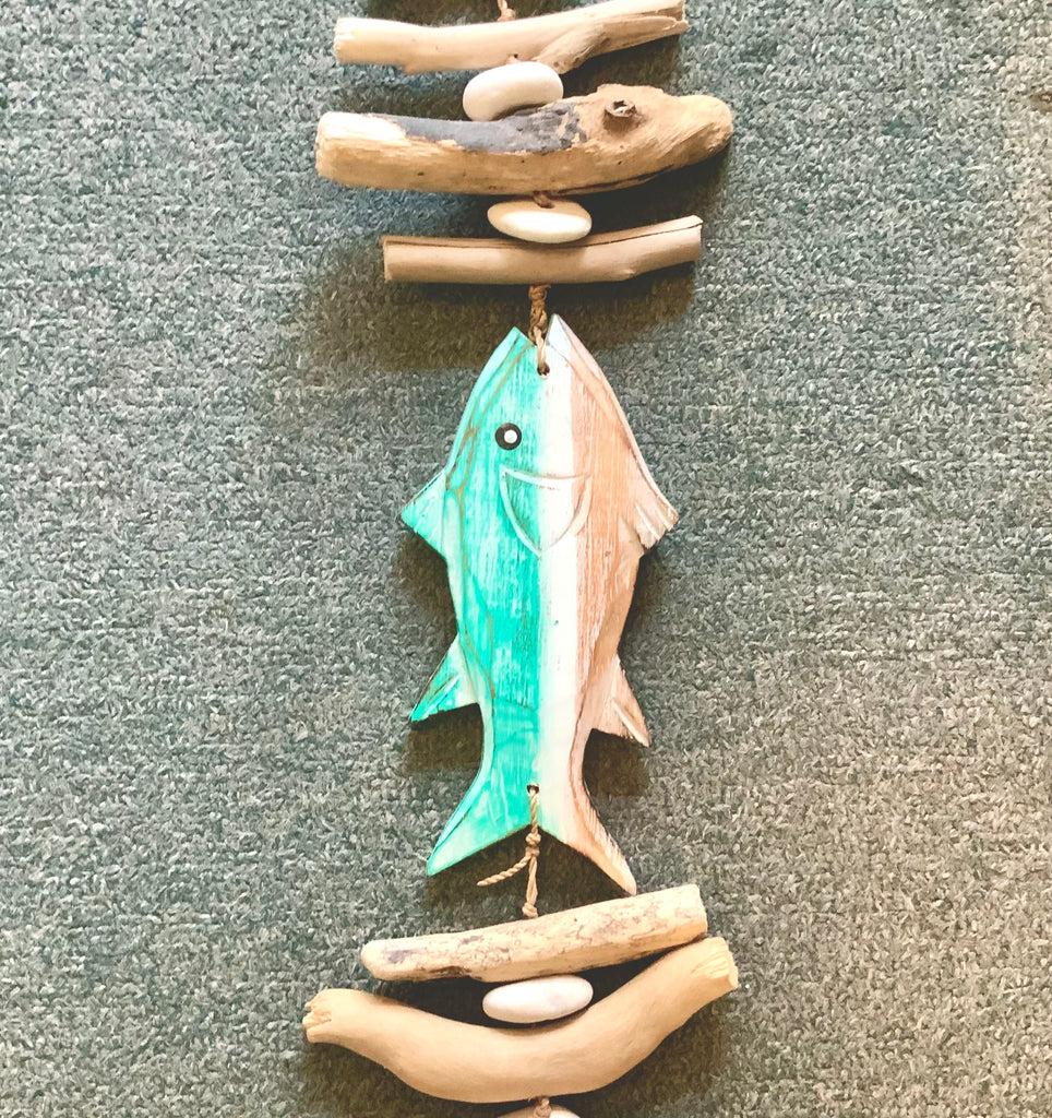 Tuna Fish Driftwood Pebble Drop