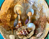 Mother Of Pearl Coconut Nativity Scene