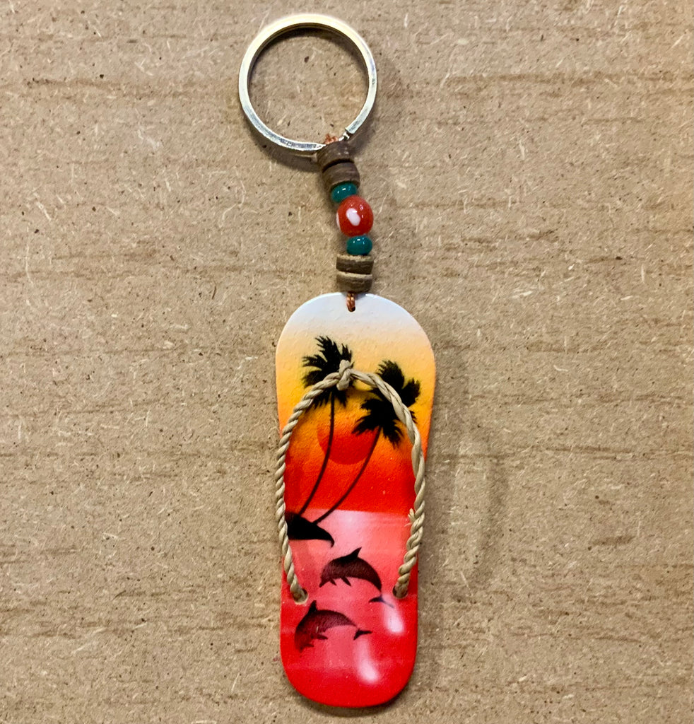 Tropical Sunset Flip Flop Keychain