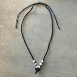 Black Resin Shark Tooth Bead Necklace