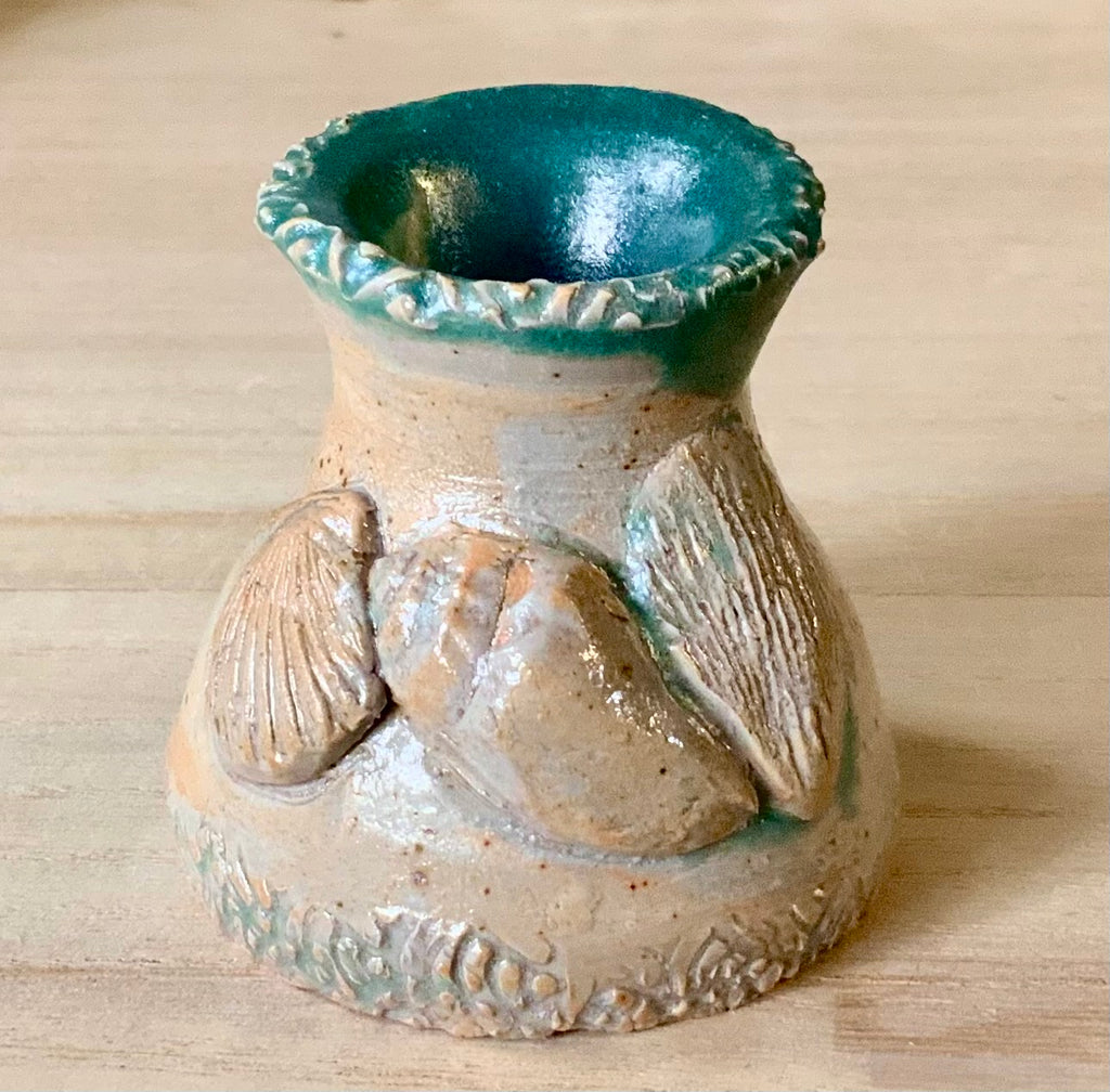 Seashell Artisan Pottery Vase
