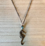 Brass Seahorse Pendant Necklace