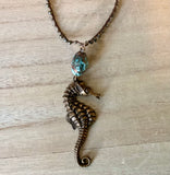 Brass Seahorse Pendant Necklace