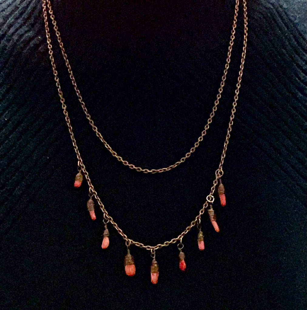 Red Coral Sprinkle Necklace