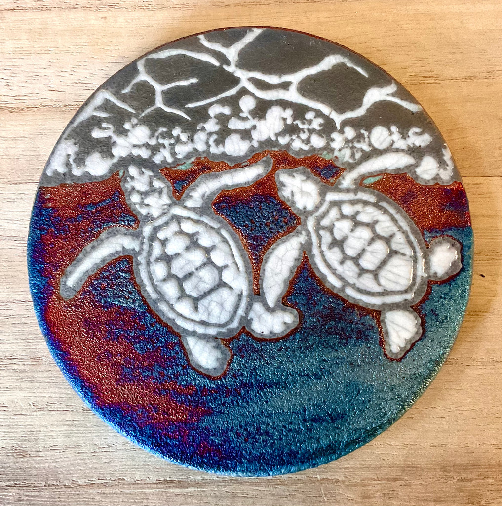 Raku Pottery Coaster