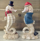 Festive Winter Seahorse  Figurine