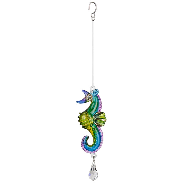 Glass Seahorse Crystal Dangle Ornament