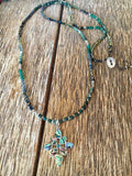 Abalone Floral Cross Necklace