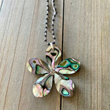 Abalone Flower Silk Beaded Necklace