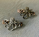Octopus Jeweled Leather Hair Clip