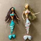 Dancing Mermaid Spiral Shell Ornament