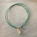 Adjustable Seaglass Leather Necklace