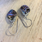 Abalone Design Top Leaf Earrings